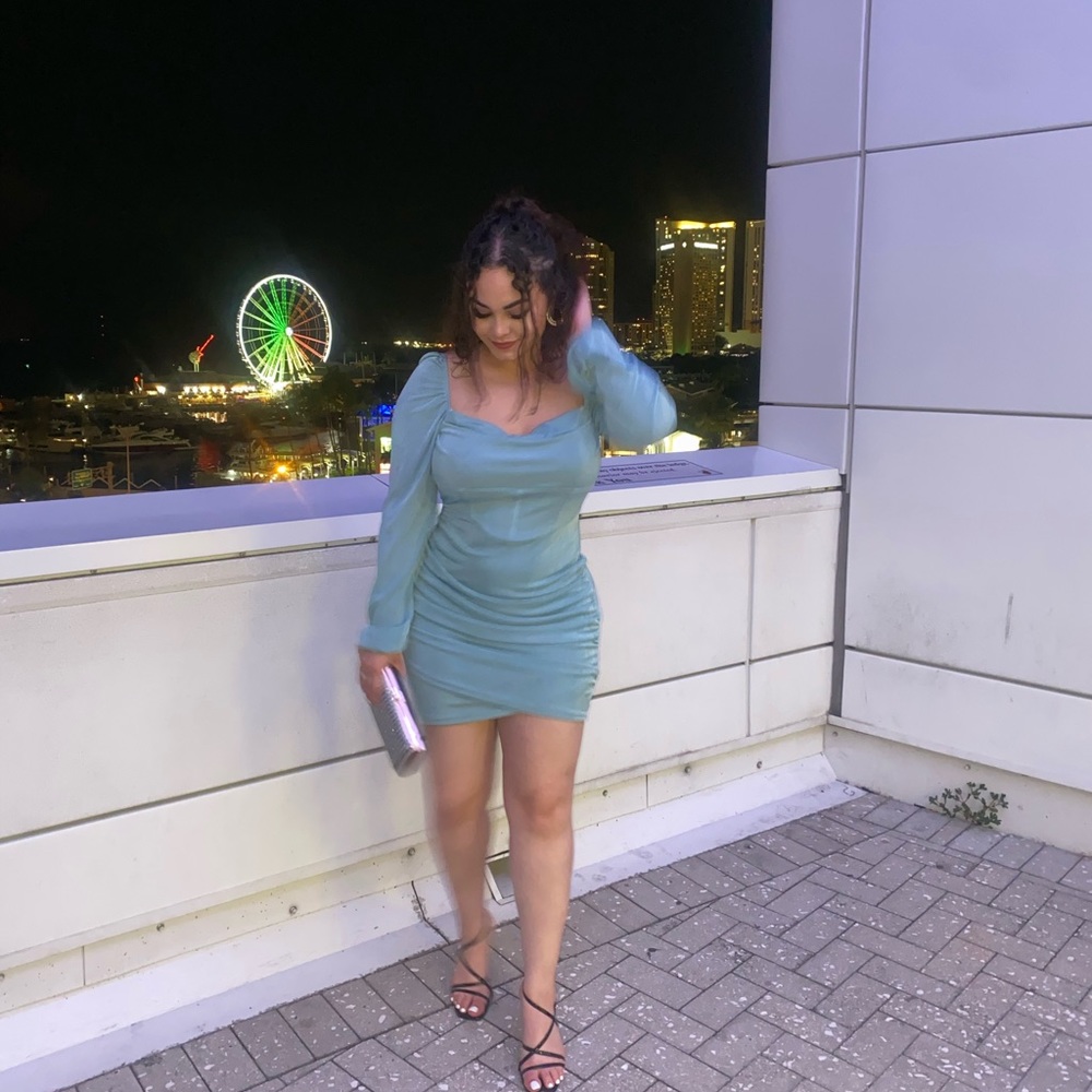 Solid corset rushed mini dress